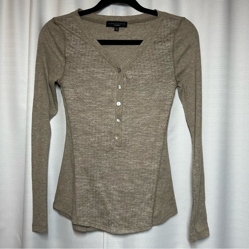 New Sanctuary Clothing Top Henley XS Bella Swan Twilight Breaking Dawn Shirt